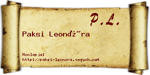 Paksi Leonóra névjegykártya